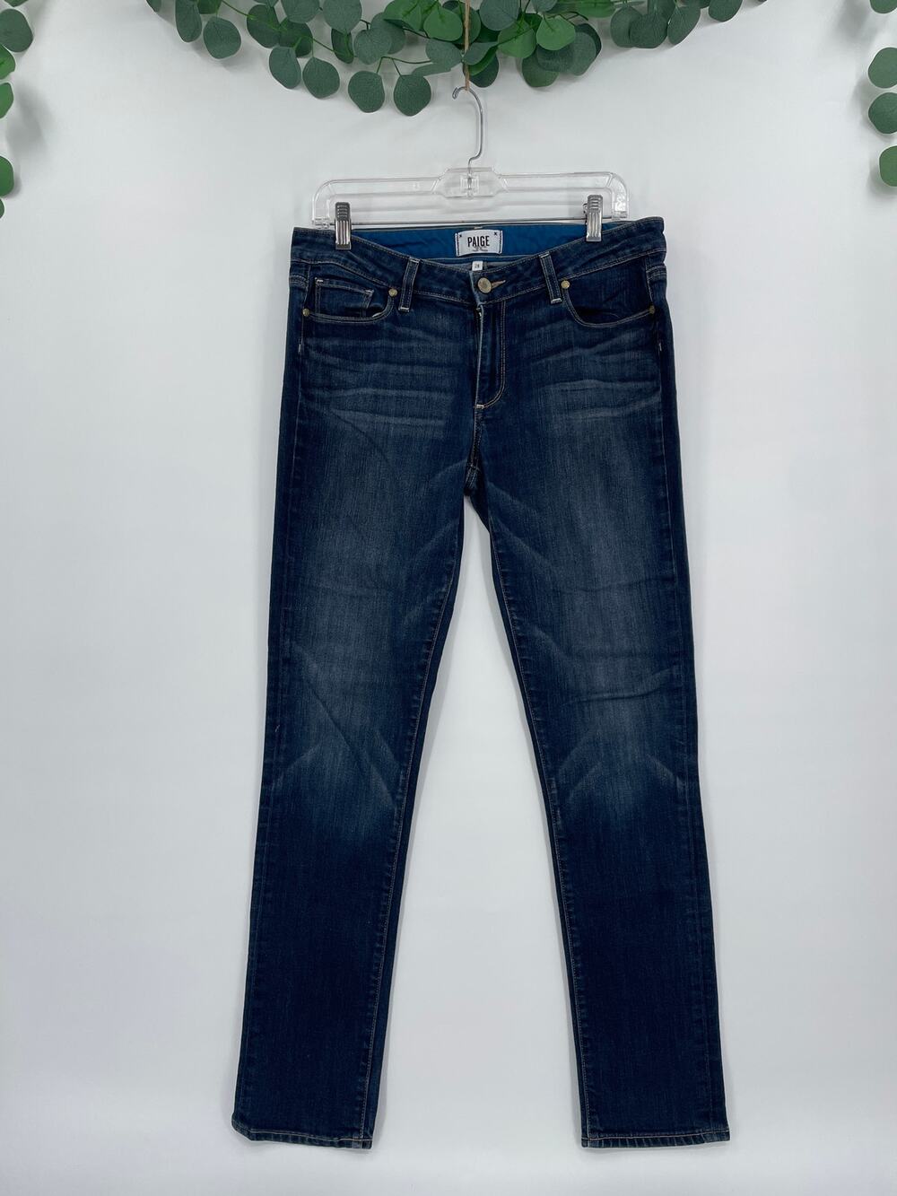Paige Dark Denim Mid Rise Jimmy Jimmy Skinny Jeans Size 28